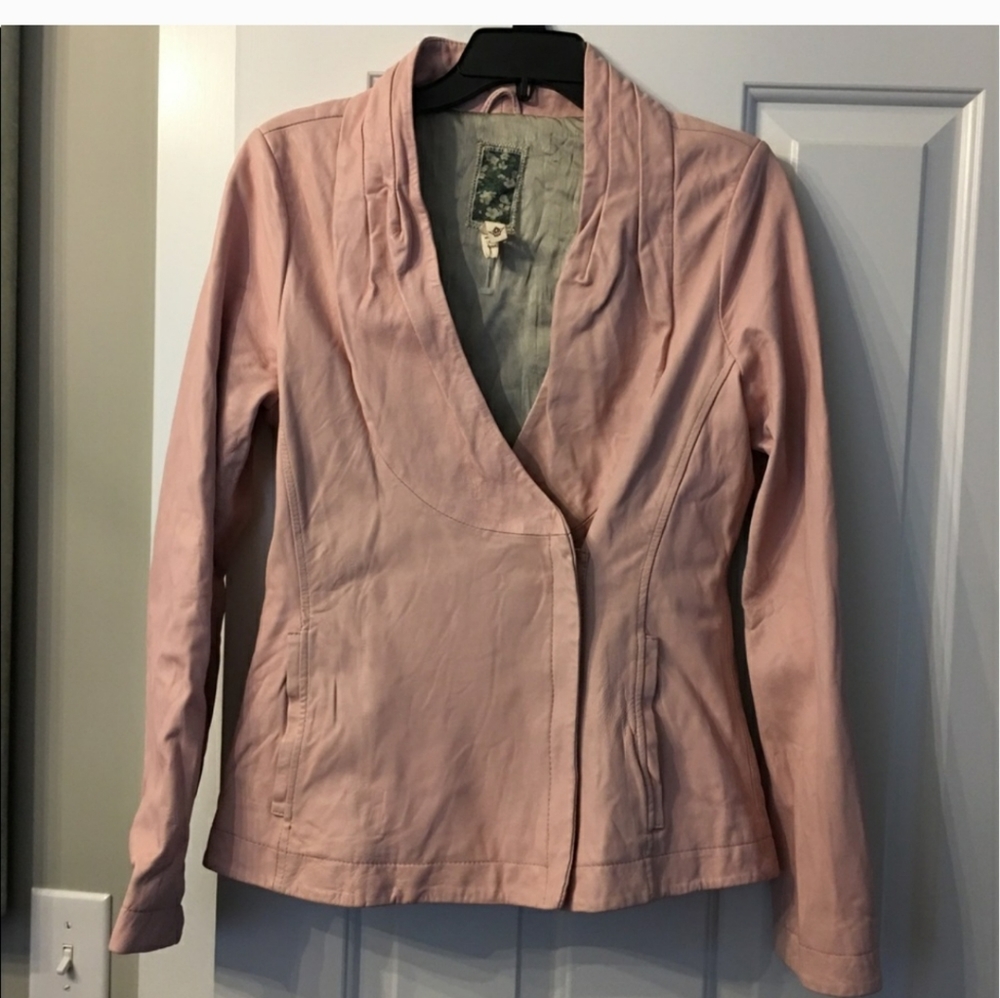 Anthropologie Burning Torch distressed leather jacket